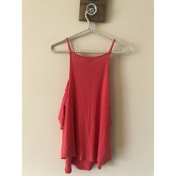 NWT Express Womens Size Small Orange Sleeveless Top Ruffles - Picture 4 of 5